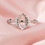 Marquise Prong Ring Setttings Art Deco Memory Jewelry Solid 14K 18K Gold DIY Ring Blank Wedding Band with Moissanite 1294359-1