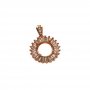 1Pcs 4-12MM Round Bezel Rose Gold Silver Gems Cz Stone Solid 925 Sterling Silver Prong Pendant Charm Settings 1411227