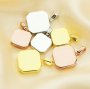 Keepsake Breast Milk Resin Square Pendant Bezel Settings,Solid 925 Sterling Silver Rose Gold Plated Pendant,DIY Memory Jewelry 1431185