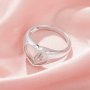 Keepsake Breast Milk Resin Heart Bezel Ring Settings,Birthstone Solid 925 Sterling Silver Ring,Solid Back Heart Ring,DIY Ring Supplies 1295058-1