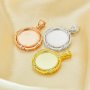 12MM Keepsake Breast Milk Resin Round Bezel Pendant Settings,Solid 925 Sterling Silver Rose Gold Plated Pendant Charm,DIY Pendant Supplies 1411468