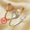 6mm Heart Prong Ring Settings Two Stones Solid 925 Sterling Silver Rose Gold Plated Blank Bezel Bezel for Gemstones DIY Ring Supplies 1294379