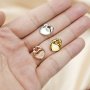 9MM Heart Bezel Settings Mother Baby Love for Breast Milk Resin Solid Back Rose Gold Plated Solid 925 Sterling Silver DIY Pendant Bezel Supplies 1431096