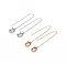 1Pair Multiple Size Oval Bezel Solid 925 Sterling Silver Gemstone Prong Earrings Settings DIY Ear Wire Supplies Findings Rose Gold Plated 3.7'' 1706033