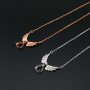 1Pcs 7x9MM Pear Prong Pendant Settings Necklace Angel Wing Rose Gold Plated Solid 925 Sterling Silver Charm Bezel Tray DIY Supplies 16''+2'' 1431063