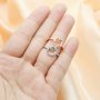 8MM Halo Round Prong Ring Settings,Flower Solid 925 Sterling Silver Rose Gold Plated Ring,Vintage Styles Ring,DIY Ring Bezel For Gemstone 1215062
