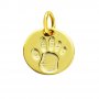 7MM Round Baby Handprint Footprint Charm,Keepsake Solid 925 Sterling Silver Gold Plated Pendant Charm,DIY Pendant Charm Supplies 1431196