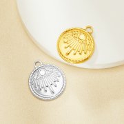 Keepsake Breast Milk Resin Round Bezel Pendant Settings,Stainless Steel Sun Pendant,Gold Plated Pendant,DIY Pendant Supplies 1411426