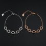 4x6MM Oval Prong Bracelet Settings Halo 5 Stones Rose Gold Plated Solid 925 Sterling Silver Bracelet Bezel with 6''+1.6'' Chain 1900265