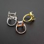 1Pcs Multiple Size Rectangle Silver Rose Gold Gemstone Cz Stone Luxury Big Prong Bezel Solid 925 Sterling Silver Adjustable Ring Settings 1294151