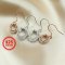 1Pair Multiple Size Oval Bezel Solid 925 Sterling Silver DIY Prong Hook Earrings Settings Bezel 1702197