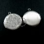 5pcs 27mm vintage style antiqued silver flower engraved round photo locket pendant charm DIY supplies 1113020