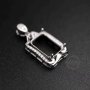 1Pcs Multiple Sizes Rose Gold Silver Prong Bezel Settings For Rectangle Cz Stone Solid 925 Sterling Silver DIY Pendant Charm Tray 1431033