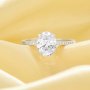 Minimalist Oval Simulated Diamond Ring With 7x9MM Oval White Cubic Zirconia,Solid 925 Sterling Silver Ring,Pave CZ Stone Oval Ring 6220332