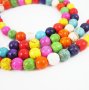 1 string 15inch 8mm vintage mix color dyeing turquoise gemstone kawaii round unique beads 3010015