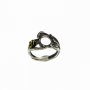 1Pcs 8MM Vintage Style Brass Flower Branch Round Cabochon Bezel Antiqued Solid 925 Sterling Silver Adjustable Ring Settings 1213050