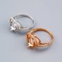 8MM Round Prong Ring Settings Heart Halo Rose Gold Plated Solid 925 Sterling Silver Set Size Ring Bezel 1210110