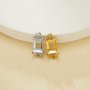 4x6MM Rectangle Prongs Bezel Pendant Settings With Two Loops,Yellow Gold Plated Stainless Steel Rectangle Pendant Charm,Minimalist Pendant,DIY Pendant Blank 1431459