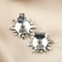 6MM Round Studs Earrings Settings Bezel Sun Antiqued Solid 925 Sterling Silver Earrings Supplies for Resin 1702237