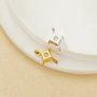 Princess Cut Square White CZ Stone Stainless Steel Charm,Square Pendant Charm With Two Loops,Minimalist Gold Plated Pendant Charm 1431462