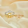 Oval Prong Ring Settings,Solid 925 Sterling Silver Rose Gold Plated Ring,Art Deco Bezel Ring,DIY Ring Supplies For Gemstone 1224226