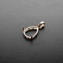 1Pcs Multiple Sizes Simple Solid 925 Sterling Silver Pear Shape Cabochon Bezel Prong Settings DIY Gemstone Pendant Rose Gold Plated 1431040