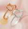 Mulitiple Size Classic Oval Solid 14K Rose Gold Bezel Adjustable Prong Ring Settings for DIY Gemstone Moissanite Diamond 1222013-1