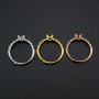 5MM Round Prong Ring Settings Solid 925 Sterling Silver Rose Gold Plated DIY Adjustable Ring Bezel for Gemstone 1210089