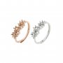 1Pcs 3MM Round Prong Ring Settings Blank 5 Stones Adjustable Rose Gold Plated Solid 925 Sterling Silver DIY Bezel Tray for Gemstone 1210075