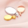 Keepsake Breast Milk Oval Solid Back Pendant Bezel Settings,Solid 14K 18K Gold Charm,DIY Memory Jewelry Supplies 1421205