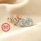 1Pair Rose Gold Plated Solid 925 Sterling Silver Pear Prong Bezel DIY Studs Earrings Settings for Gemstone Jewelry Supplies 1706048