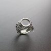 1Pcs 10MM Round Bezel Antiqued Style Solid 925 Sterling Silver Adjustable Ring Settings 1213051