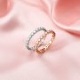 Dainty Moissanite Diamond April Birthstone Stackable Ring Wedding Engagement Full Band Antiqued Eternity Ring Rose Gold Plated Solid 925 Sterling Silver 1294257