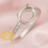 Oval Prong Ring Setttings Breast Milk Resin Memory Jewelry Solid 14K 18K Gold DIY Ring Blank Wedding Band with Moissanite 1224050-1