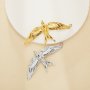 Swallow Stainless Steel Pendant Settings,Yellow Gold Silver Square Pendant Charm,Art Deco Swallow Pendant,DIY Pendant Supplies 1431525