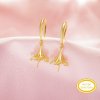 Keepsake Breast Milk Resin Ball Flower Pin Solid 14K 18K Gold Hoops Earrings Settings for Half Drilled Pearl Bead,DIY Earring Supplies 1705080