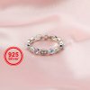 Dainty Natural Moonstone June Birthstone Stackable Ring Wedding Engagement Band Antiqued Marquise Eternity Ring Rose Gold Plated Solid 925 Sterling Silver with Moissanite Diamond 1294252