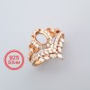 5x7MM Oval Prong Ring Settings Stackable Solid 925 Sterling Silver Rose Gold Plated Vintage Style Set Size DIY Ring Bezel for Gemstone Supplies 1224085