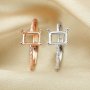 1Pcs 5x7MM Rectangle Prong Ring Settings Blank Rose Gold Plated Solid 925 Sterling Silver DIY Bezel Tray for Gemstone 1294201