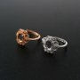 1Pcs Oval Ring Settings Adjustable for Gemstone Rose Gold Plated Solid 925 Sterling Silver DIY Bezel Tray Supplies 1224066