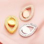 6x8MM Keepsake Breast Milk Bezel Pear Pendant Settings,Solid 14K/18K Gold Charm,DIY Memory Jewelry Supplies 1431161