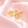 Keepsake Breast Milk Resin Ball Round Pin Hoop Earrings Settings For Half Drilled Pearl Bead,Solid 14K 18K Gold Earrings,DIY Earring Supplies 1705079