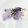 5pcs Nature Raw Amethyst Rock Pendant Charm Stone with Light Gold Plated Bail DIY Jewelry Supplies 1800525