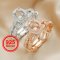 6x8MM Oval Prong Rings Settings Stackable Solid 925 Sterling Silver Rose Gold Plated Art Deco Bezel Stacker Ring DIY Set 1294475