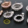 Multiple Size Solid 14K Rose Gold Oval Prong Bezel Settings for Gemstone Moissanite Diamond DIY Pendant Charm 1421095-1