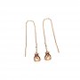 1Pair 9.5Cm Long Pear Shape Bezel Rose Gold Solid 925 Sterling Silver Prong Wire Earrings Settings DIY Supplies 1706027