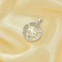 12MM Round Pin Pendant Settings for Half Drilled Pearl Bead,Solid 925 Sterling Silver Pendant Charm,Dainty Pave CZ Stone Round Pendant Charm,DIY Pendant Blank Supplies 1411454