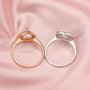 Keepsake Breast Milk Heart Halo Prong Ring Settings Resin Solid 14K Gold Moissanite Accents DIY Ring Blank Band 1294237-1