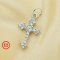 12x15MM Pave CZ Stone Cross Charm,Solid 925 Sterling Silver Pendant Charm,DIY Pendant Charm Supplies 1431191