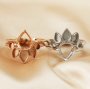 Keepsake Breast Milk Resin Pear Ring Settings Stackable 8x10MM Main Stone Solid 925 Sterling Silver Rose Gold Plated DIY Ring Bezel 1294344